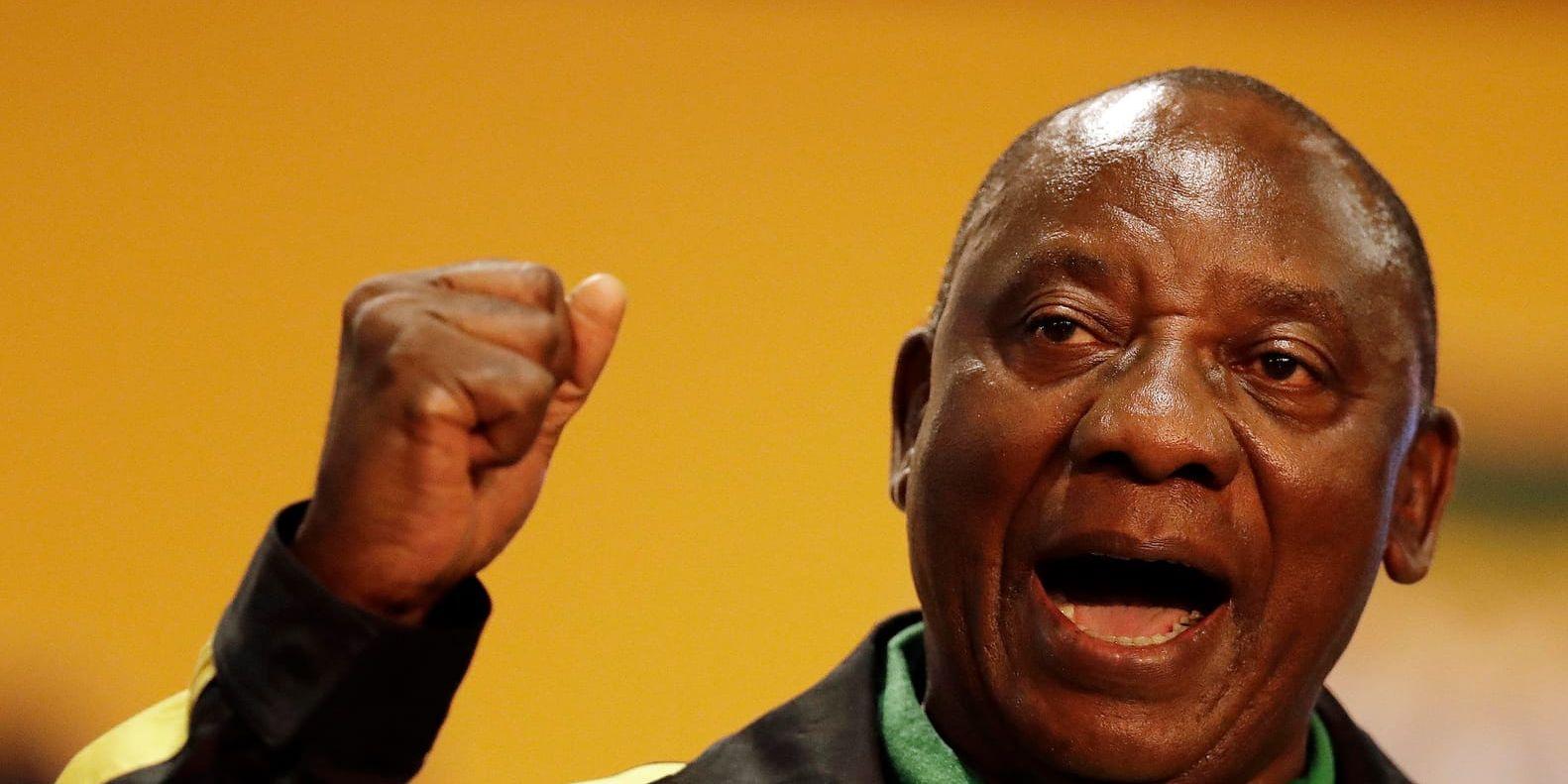 Nyvalde ANC-ledaren Cyril Ramaphosa.