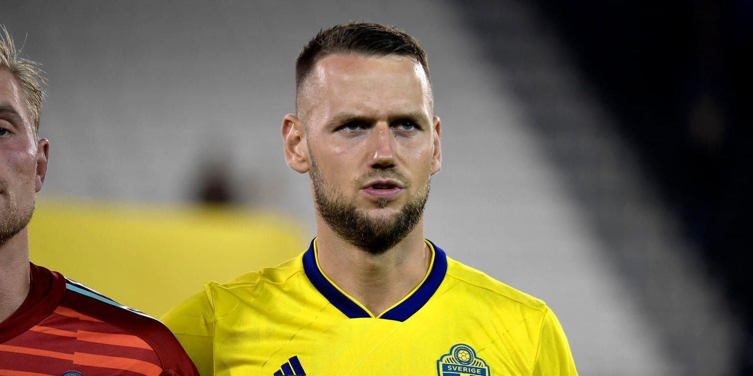 Alexander Milosevic i den svenska landslagströjan.