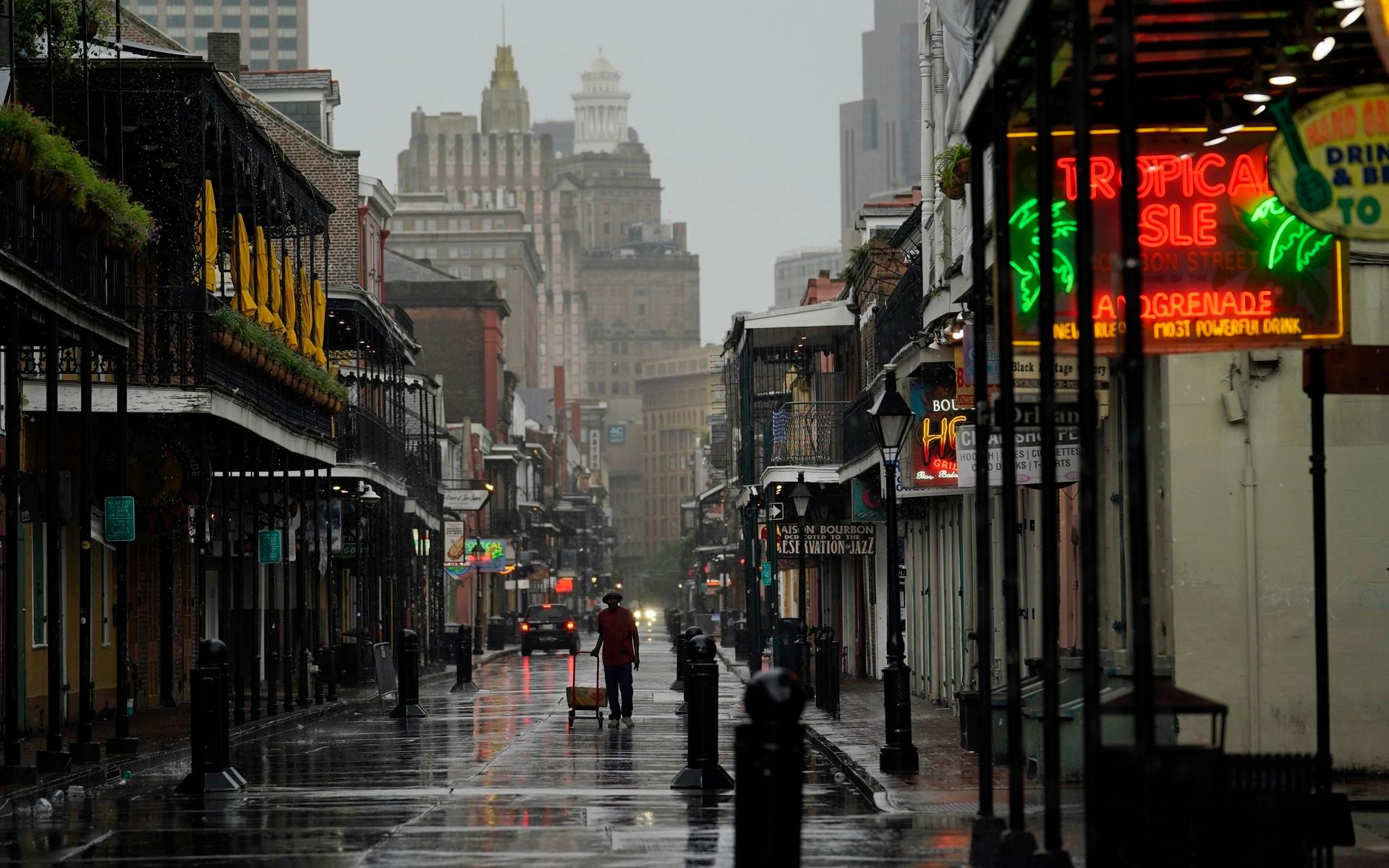 Bourbon street, New Orleans, på söndagen,