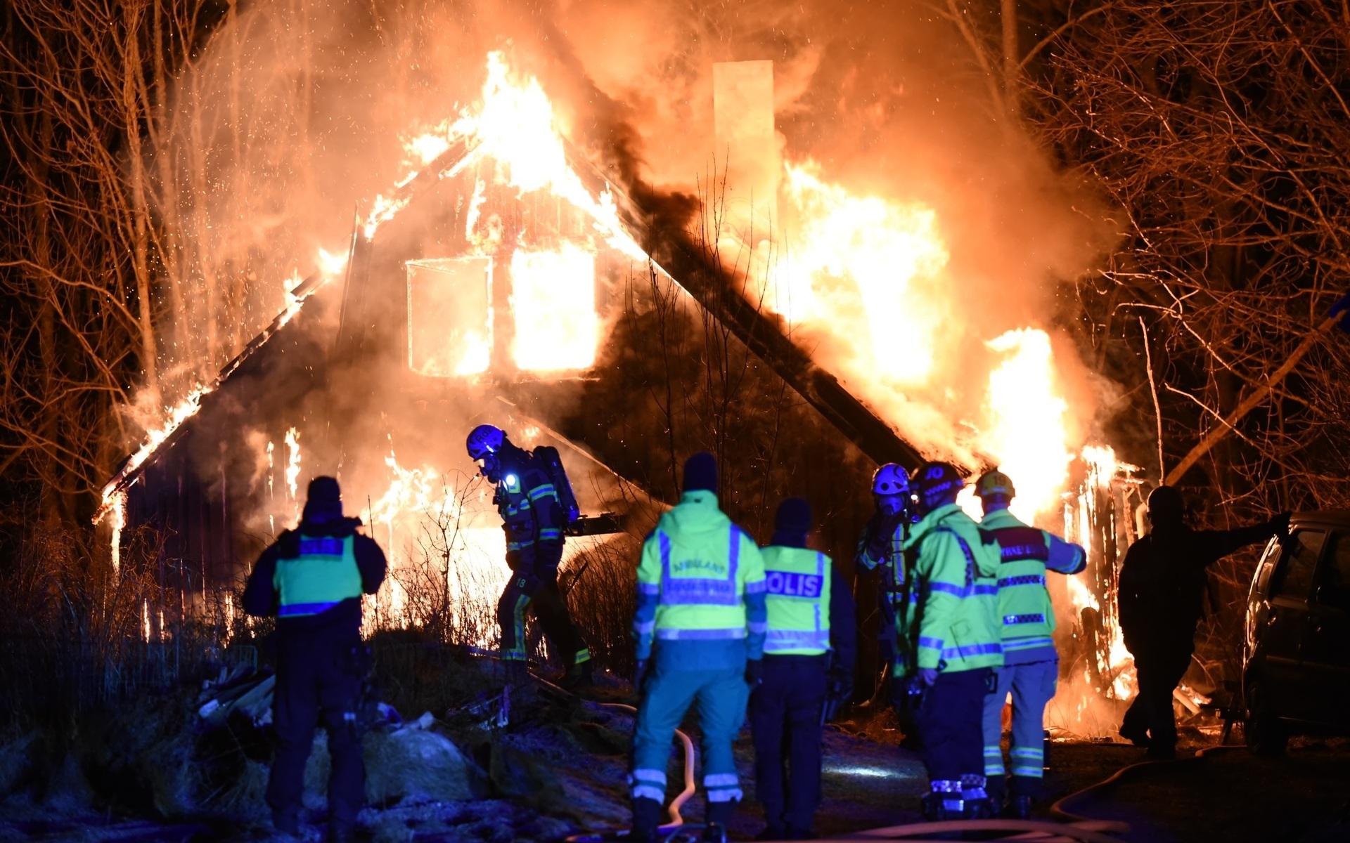 Villa i brand i Kristevik under torsdagskvällen.