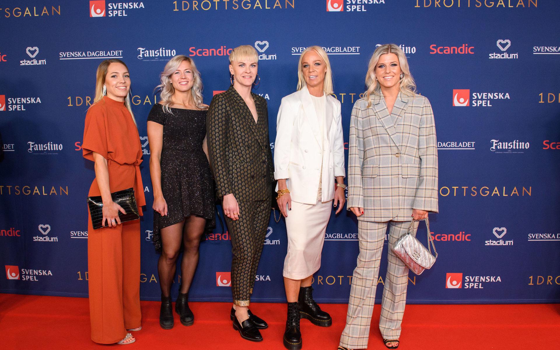 Elin Rubensson, Hanna Glas, Nilla Fischer, Caroline Seger och Olivia Schough.