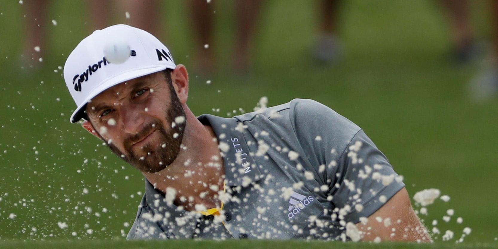 Dustin Johnson ligger trea inför finaltävlingen i PGA-tourslutspelet. Arkivbild.