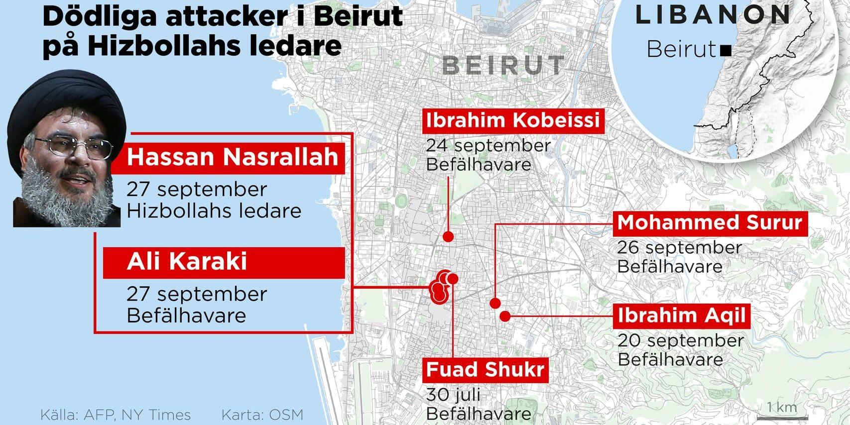 Många Hizbollah-ledare har dödats i Libanons huvudstad.